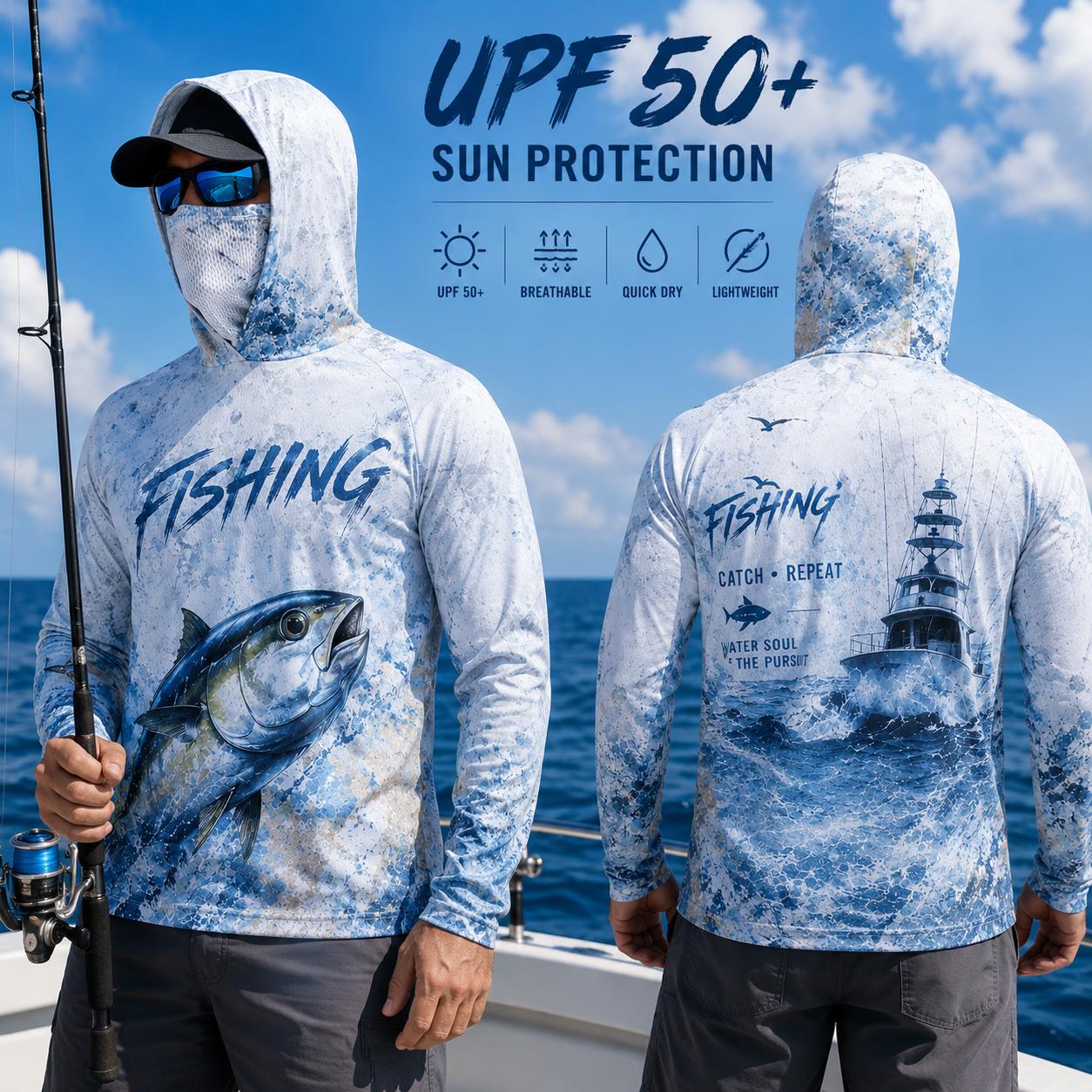 Fishing Hoodie Shirt Men Long  – обзор и цена Fishing Hoodie