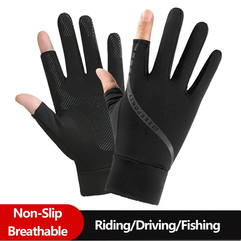 Men's Summer Ice Silk Cycling  – обзор и цена Fishing Gloves